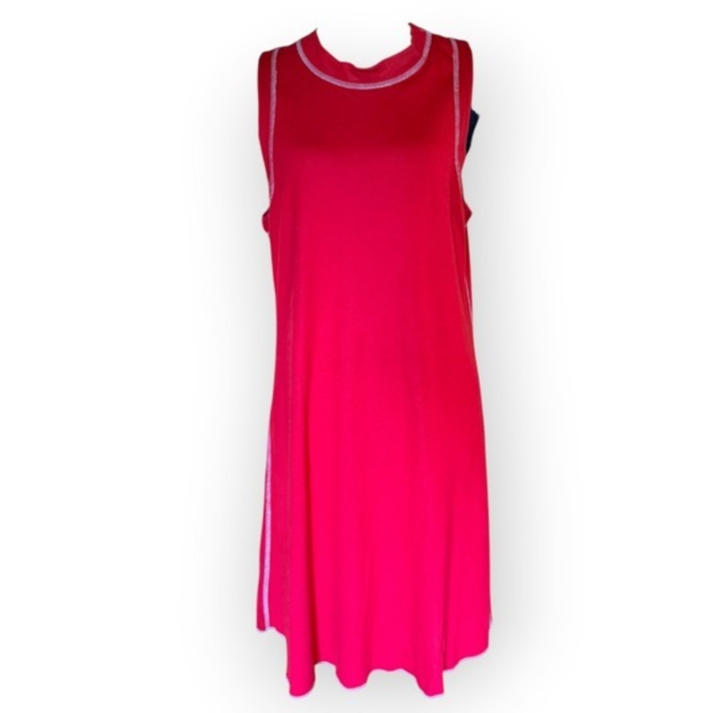 Yansi Fugel Reversible Red Gray Mini Dress Contrast Stitch Gorpcore Sporty L